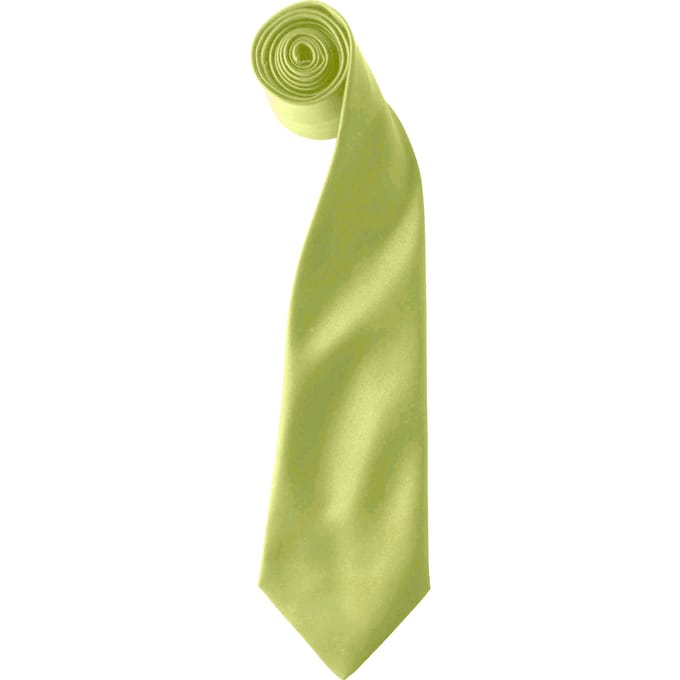 Premier Kleuren Heren Satin Clip Tie (Pakket van 2) (Kalk)