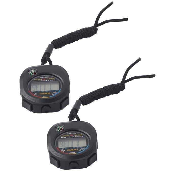 2 STKS Multifunctionele Handheld Digitale LCD Stopwatch Timer voor SportenHardlopenRacenZwemmen gray