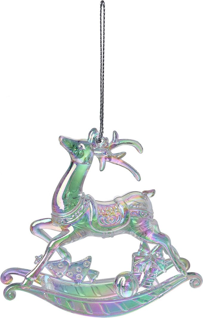 Clayre & Eef Kerstdecoratie Rendier 11 cm Zilverkleurig Kunststof