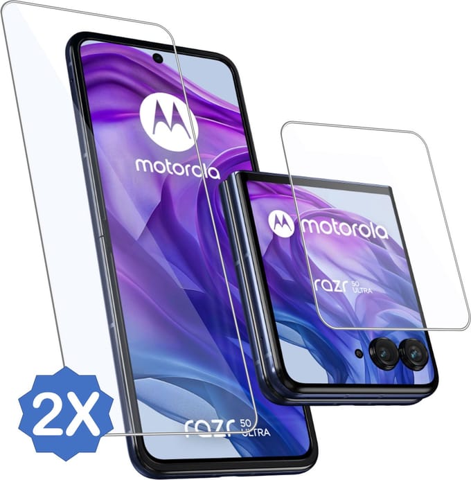 2x Geschikt voor Motorola Razr 50 Ultra - Screenprotector - Beschermglas Folie