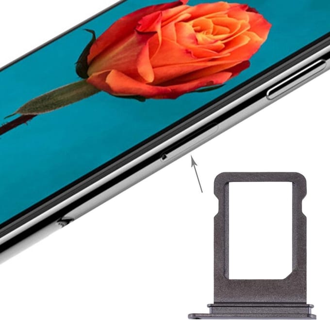 iPhone X Simkaarthouder Sim tray | Grijs / Zwart| Reparatie Onderdeel