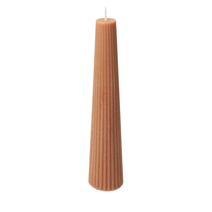 Spaas ribbed kaars obelisk 25 uur - Beige