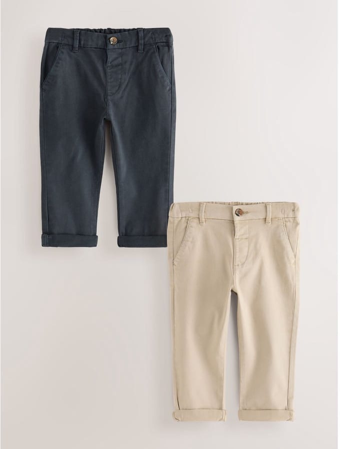 Next - Jongens - Verpakking van 2 stretchy chinobroeken - Blauw