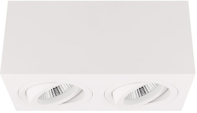 Yphix Palermo Opbouwspot - Vierkant - 2 Lichtpunten - Kantelbaar - 173x90mm - Wit