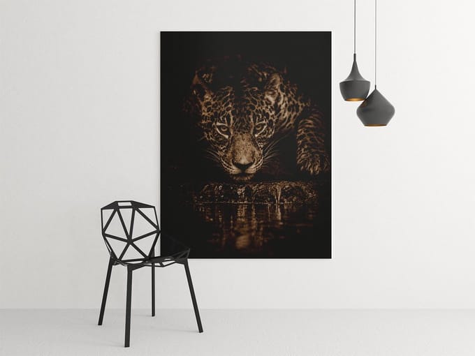 Canvas Schilderij Krachtige Luipaard – Luxe Wanddecoratie 100x75 cm