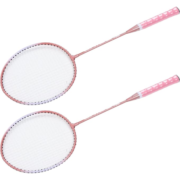 Badmintonrackets Roze Professioneel Apart IJzerlegering Badmintonrackets voor Beginners Studententraining white