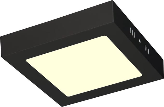 LED Downlight - 12W - Warm Wit 3000K - Mat Zwart - Opbouw - Vierkant - Aluminium - 170mm