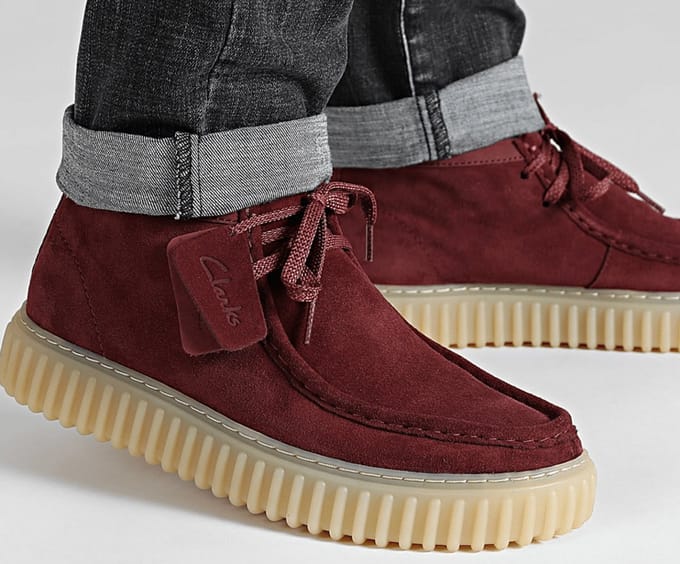 Clarks Heren Bottine Torhill High Wine Suede | Bordeaux | Maat: 41
