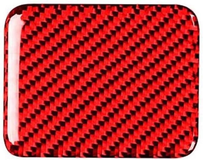 Stoelverwarming Knop Trim - Interieur Stickers - Auto Decoratie - Koolstofvezel Look - 76 mm x 59 mm - Rood
