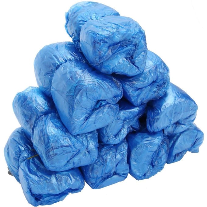 100 stuks PE Wegwerp Huishoudelijke Schoenovertrekken Verdikt Waterdicht Stofdicht Schoenbeschermer blue
