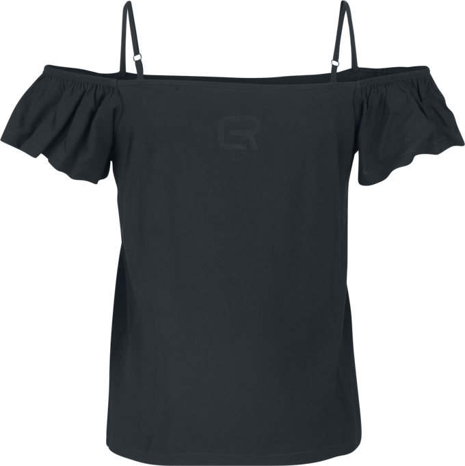 R.E.D. Rock-Engineered Design zwart T-shirt met koude schouder - Dames - M