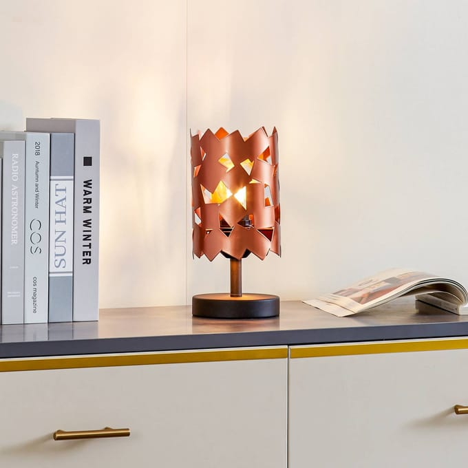 Lucande - Tafellamp - 1licht - IJzer, metaal - H: 25 cm - E27 - koper