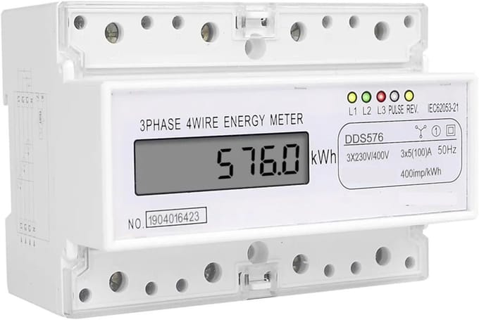 Driefasen 4-draads DIN-rail kWh meter – DDS576, 380/400V 100A 50Hz