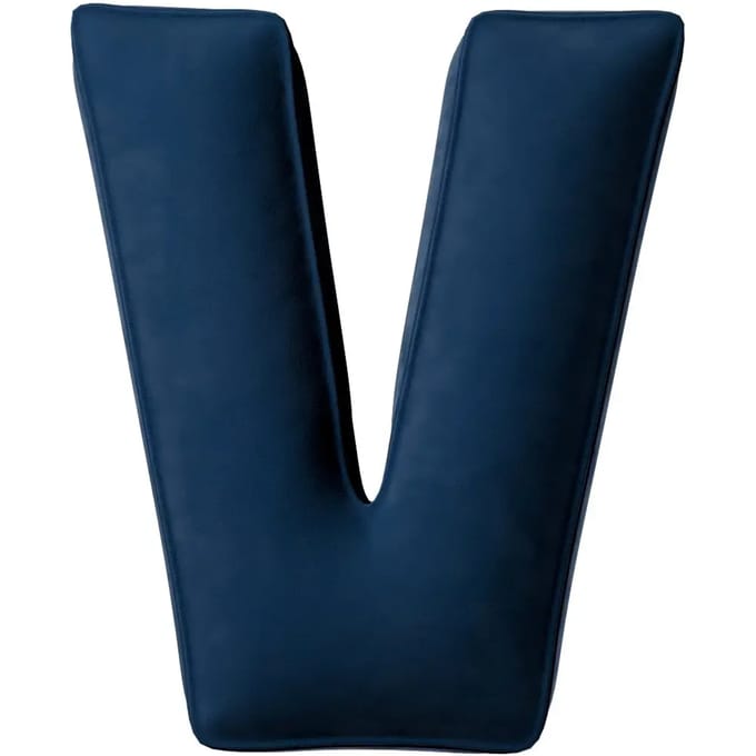 Kussen letter v Yellow Tipi Posh Velvet