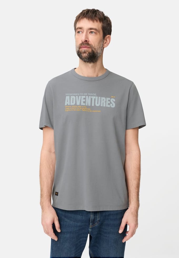 camel active T-Shirt met print op de rug - Maat - Stormblauwmenswear-M