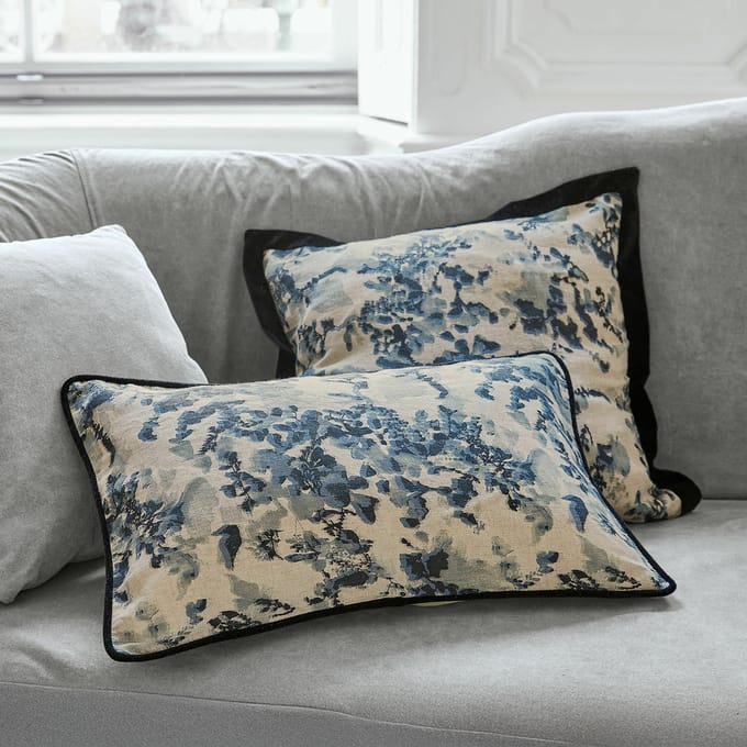 LOBERON Kussenhoes set van 2 Miretique blauw/wit