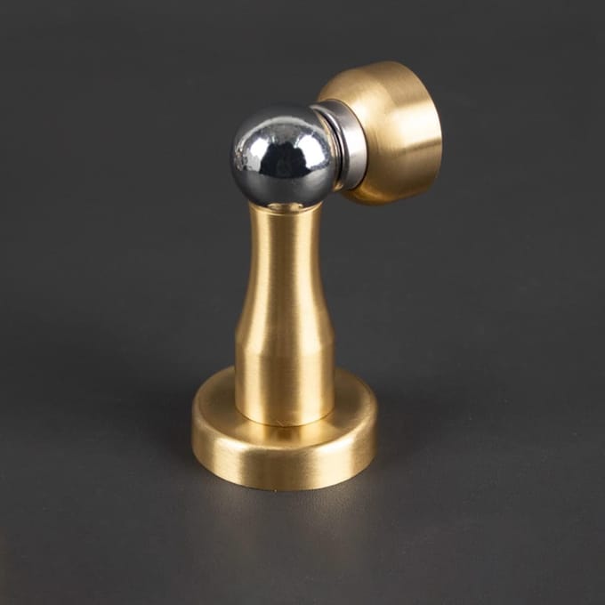 Magnetische Deurstopper - Deurvanger Deurhouder - Deuren Open Houden - Messing Antiek Design - Met Schroefbevestiging - Messing