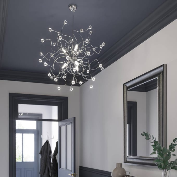ONLI Hanglamp Trilly in chroom met kristallen