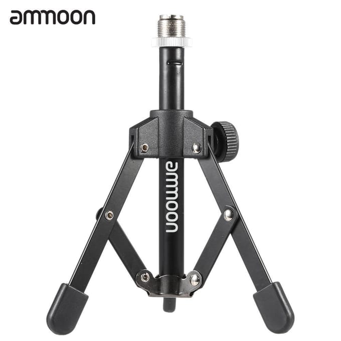 Ammoon MS-12 Mini Opvouwbare Desktop Tafelblad Statief Microfoon Microfoonstandaard Houder white