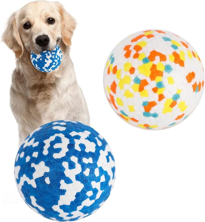 Famanu – Duurzame rubberen hondenballen – Hoge stuiter – Interactief ophaalspeelgoed – Set van 2