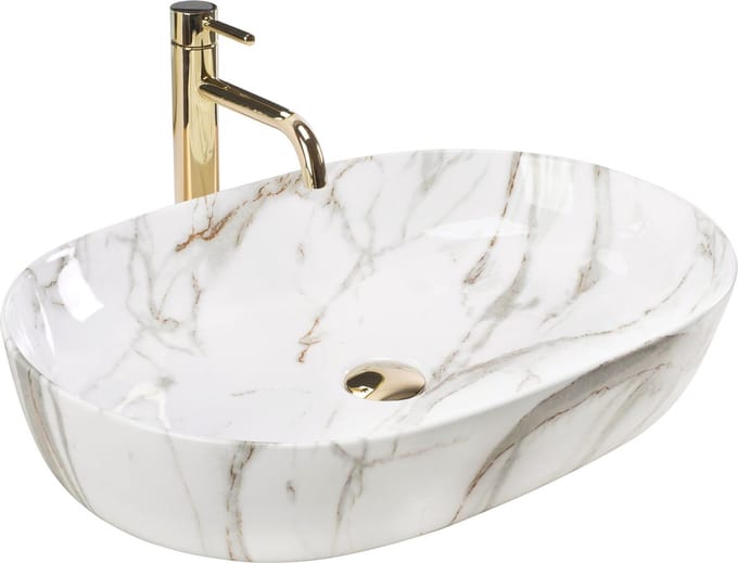 Rea Cleo 61 Aiax Shiny Opzetwastafel Steen Imitatie 60,5x41 cm