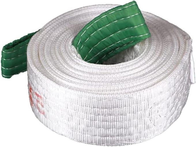Hijsband Plat - Slepen Trekken - Goederen Verplaatsen - Sterk Polyester Weefsel - 8 Ton Capaciteit - Wit