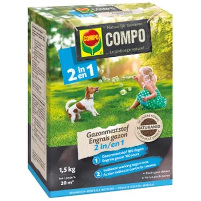 Compo Gazonmeststof 2-in-1 (20 M²) 1,5kg