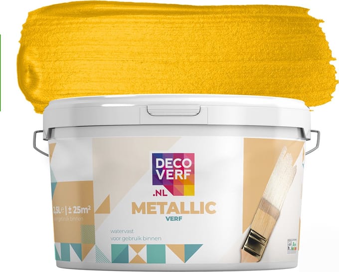 Decoverf metallic verf geelgoud, 2.5L