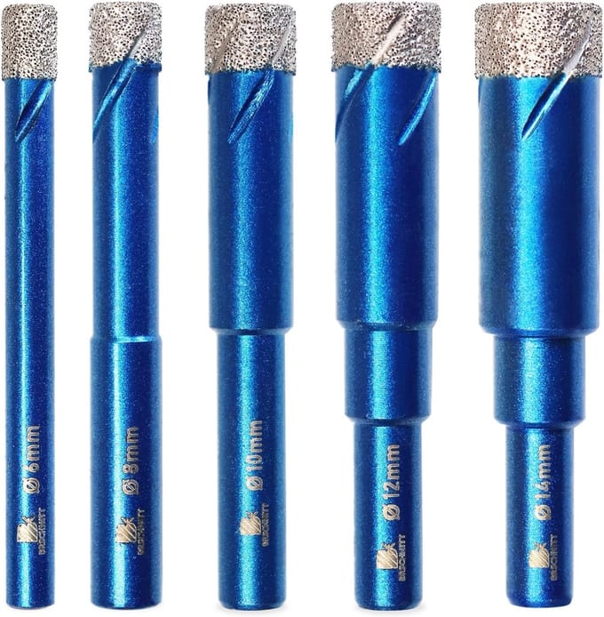 Diamant Boor Set voor Tegels en Steen - 5 Stuks Core Boor en Gatzaag
