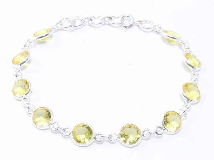 Fijne zilveren armband met citrien