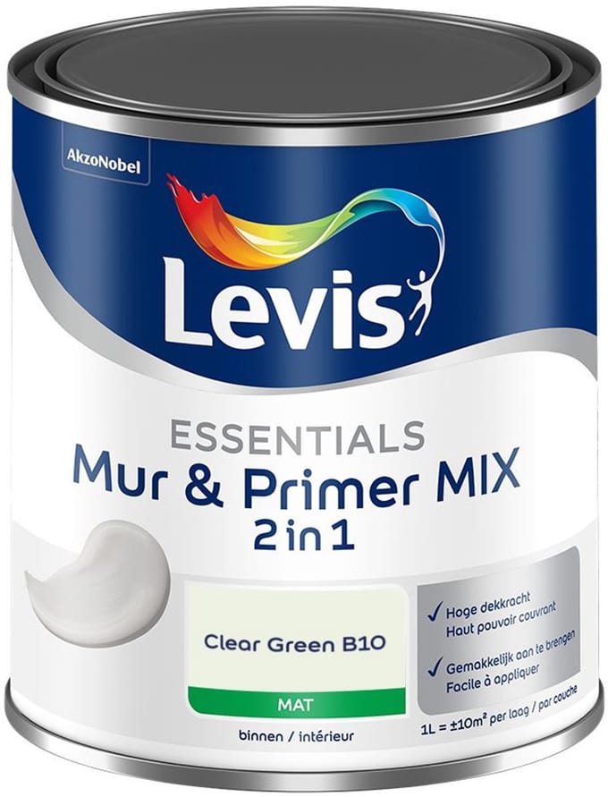 Levis - Essentials Mur & Primer Mix - Clear Green B10 - Mengverf - 1 L