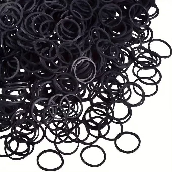 200 stuks elastiekjes klein zwart - Hoog Elastisch - rubber siliconen - rekbaar - mini haarelastiekjes,