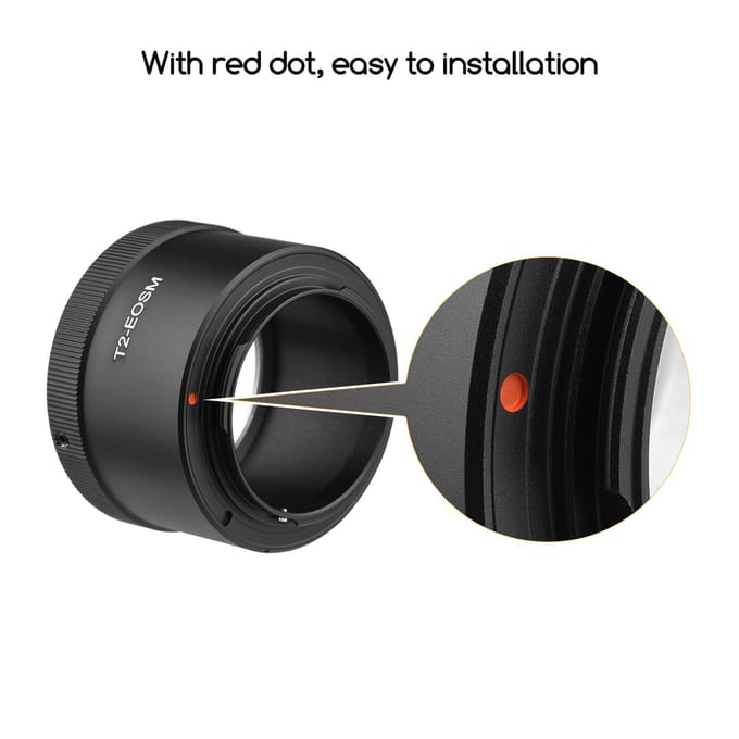 Handleiding Lens Mount Adapter Ring Aluminiumlegering voor T2Mount Lens voor Canon EOS M1/M2/M3/M5/M6/M6 Mark zwart