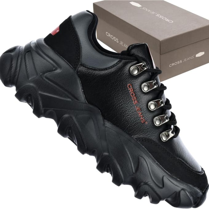 Dames Cross Jeans KK2R4073C Platform Zwarte Stijlvolle Schoenen black