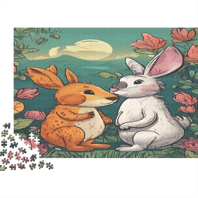 Houten Puzzel - Legpuzzel Puzzelspel - Ontspanning - Unieke Vormen - 75 x 50 cm - Multicolor