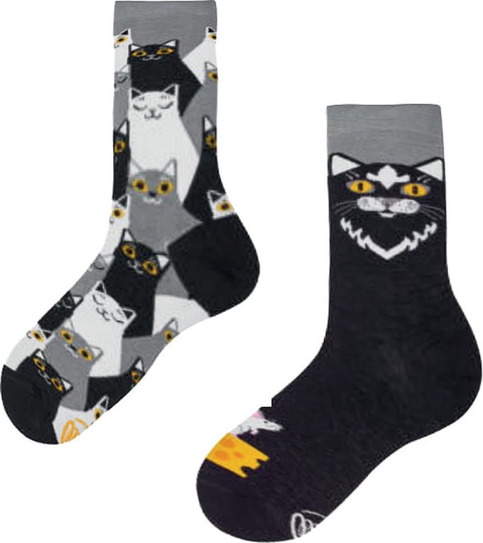 Many Mornings kids sokken black cat multi