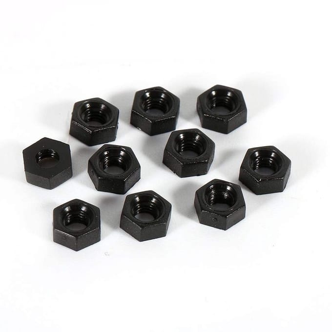 Plastic Nylon Moeren Set - Hexagonale Zwarte Moeren voor M2, M3, M4 Schroeven - 100 Stuks Verpakking