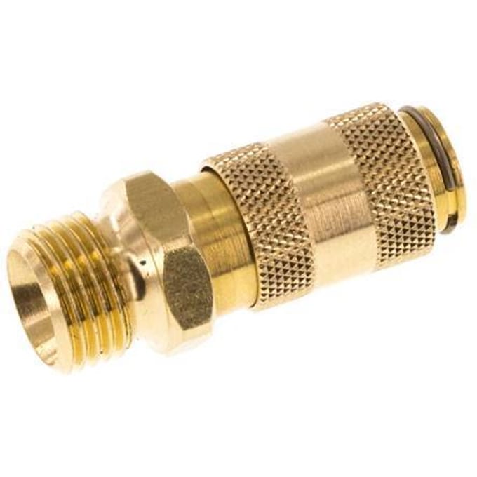 Messing DN 2.7 (Micro) Luchtkoppeling Snelkoppeling G 1/8 inch Buitendraad Double Shut-Off - CLS2-M-B-SV-P-018