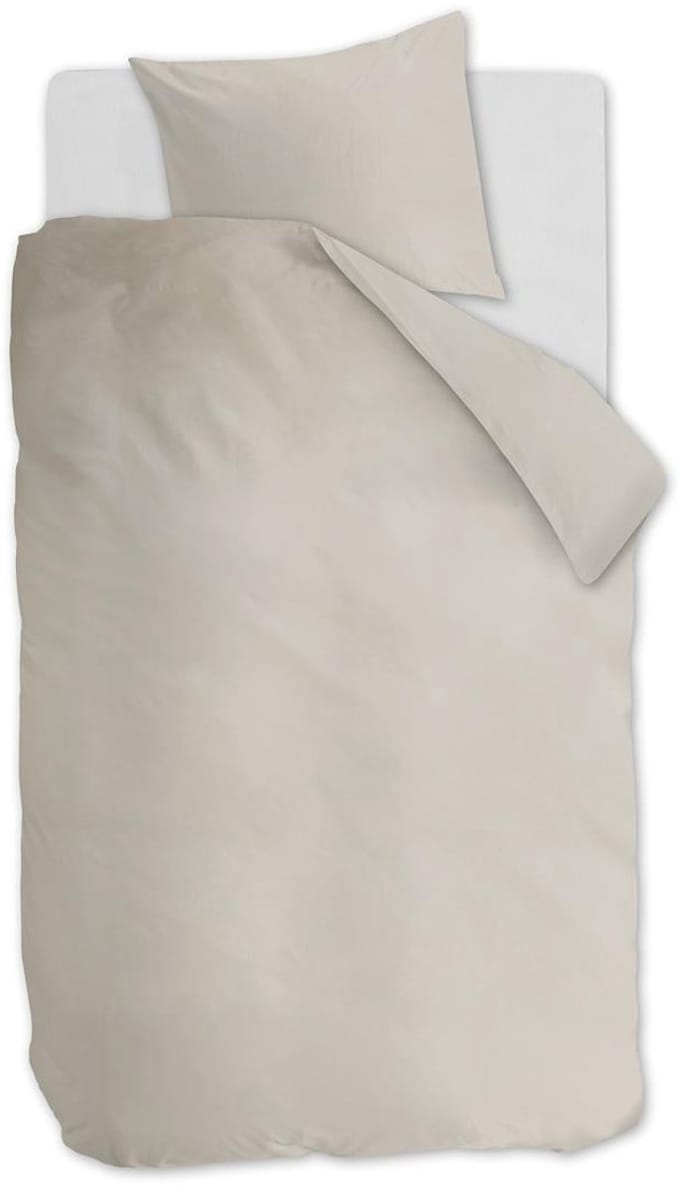 Ambiante Cotton Uni dekbedovertrek - Effen - Eenpersoons - 140x200/220 - Zand