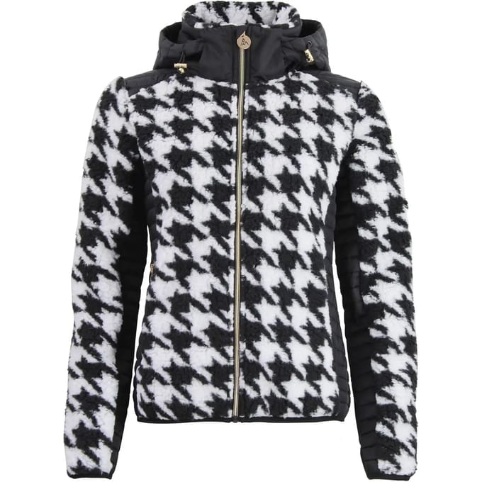 Dames hoodie met rits van twee materialen met borstbadge Peak Mountain