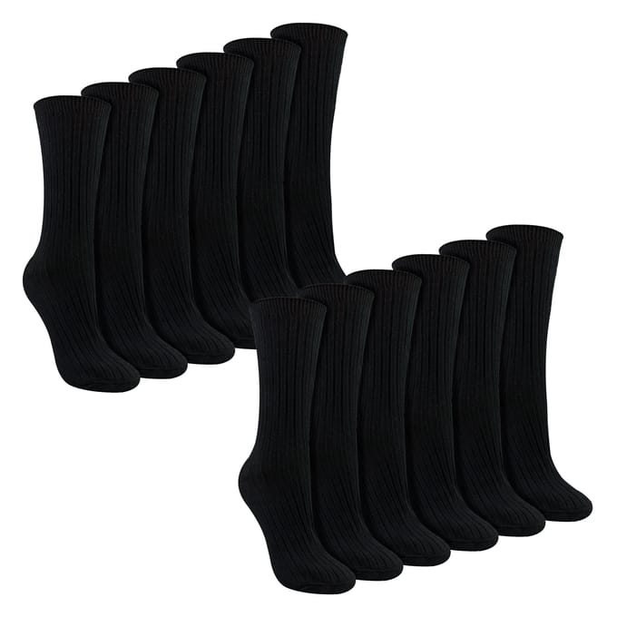 Dames 12-pack 100% Katoenen Zachte Ademende Sokken