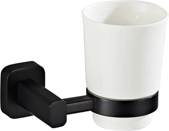 Bekerhouder met glas - Tandenborstelbeker - Glashouder - Badkamer Bekerhouder