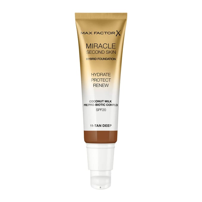 Max Factor SPF20 Miracle Second Skin Hybrid Foundation 11 Tan Deep - 30 ml