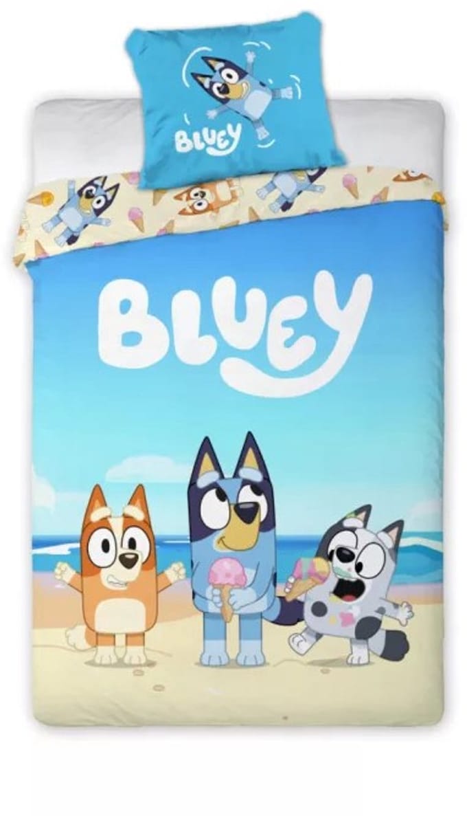 Bluey Dekbedovertrek beach day 140 x 200 cm - katoen