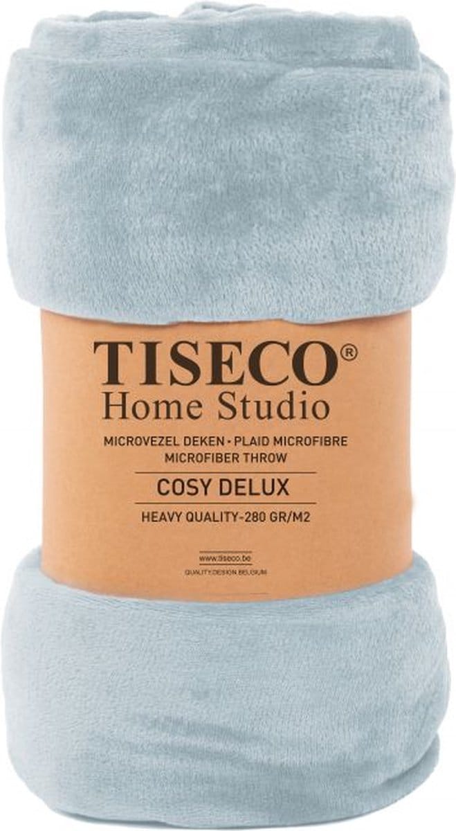 Tiseco Home Studio - Deken COSY DELUX - microflannel - 280 g/m² - 180x220 cm - Silver blue