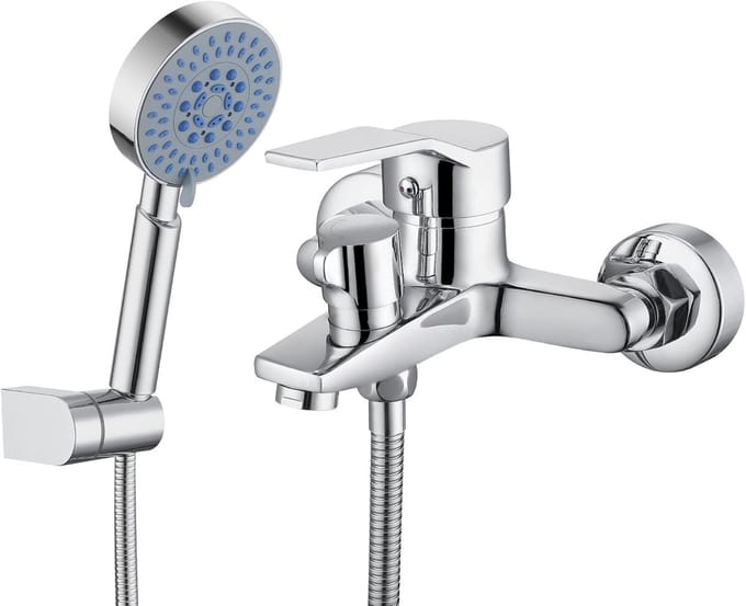 Oraymin Badkraan met Handdouche - 5 Standen - Opbouw - 150cm Doucheslang - Chroom