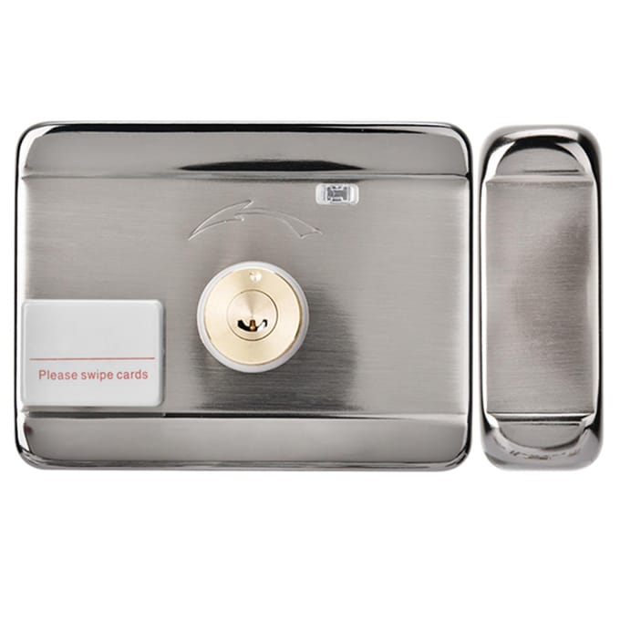 Serrure de porte à double tête 12 V avec système d'accès intelligent et identification électronique gray