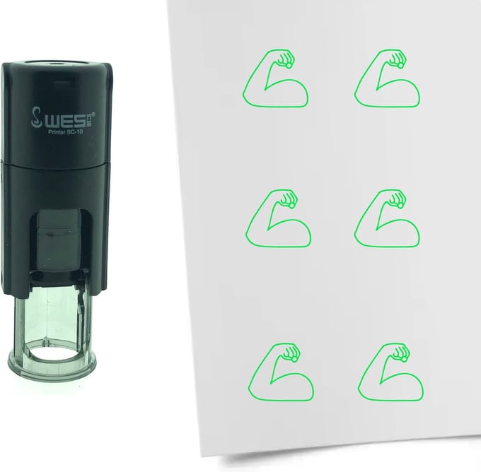 CombiCraft Stempel spierbal rollen 10mm rond - Groene inkt