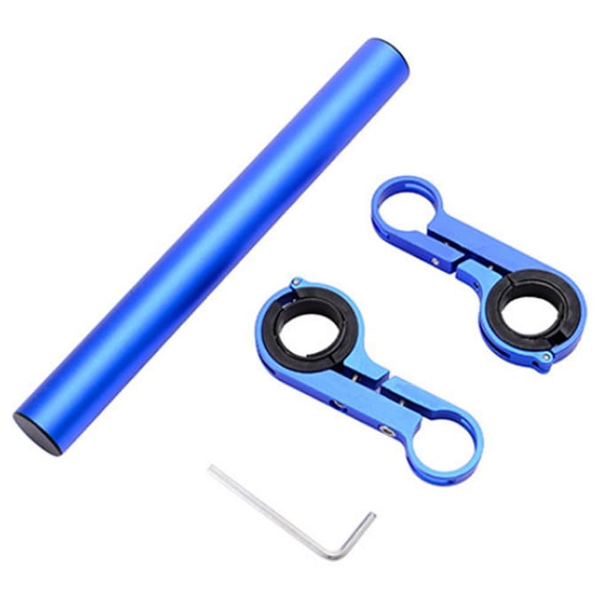 Stuurverlengstuk Fiets Aluminiumlegering Fiets Verlengstang Verlengbevestiging Houder voor MTB double rod zwart