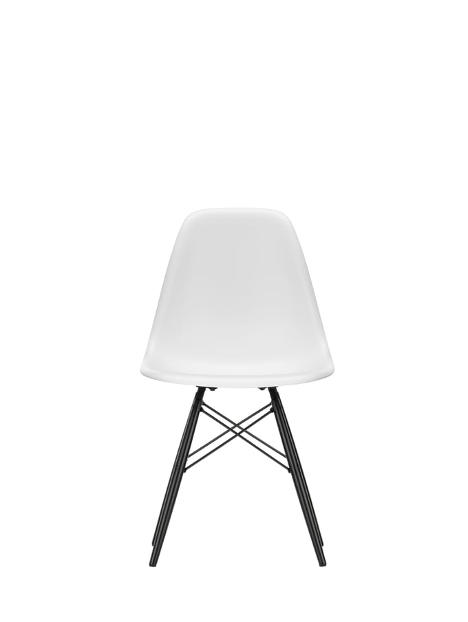 Vitra DSW Eames Plastic Side Chair - katoen wit RE - esdoorn zwart
